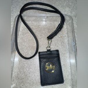 Juicy Couture Crown Fits Card Case Lanyard Black New without tags